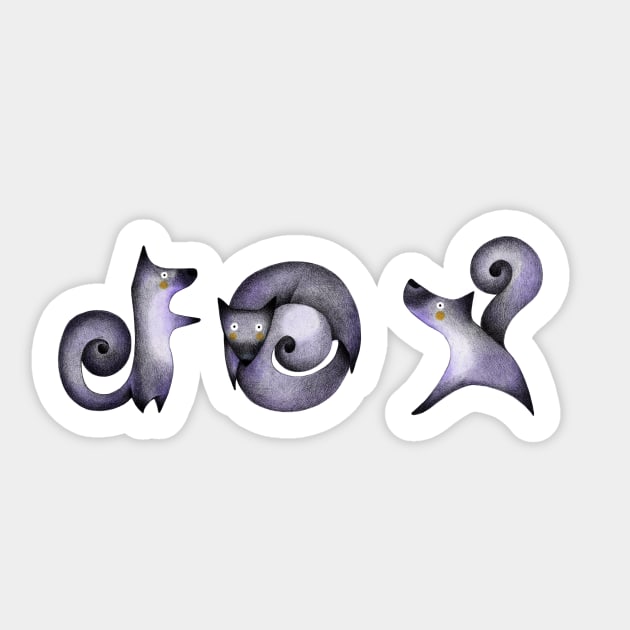 Alphabet Yoga Fox Sticker by axillustration
